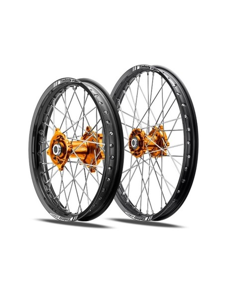 Roue arrière TALON/ EXCEL KTM 50 SX 2014/2024 12X1.60 MOYEU ORANGE CERCLE NOIR